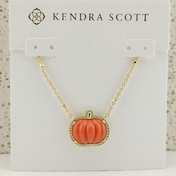 Gold Pumpkin Pendant Necklace - Picture 1 of 4